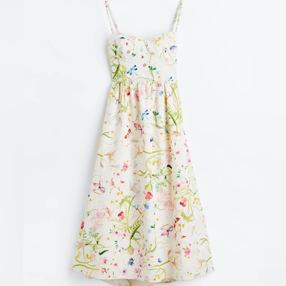 H&M Dresses & Skirts - H&M Linen Blend Sweetheart MIDI dress